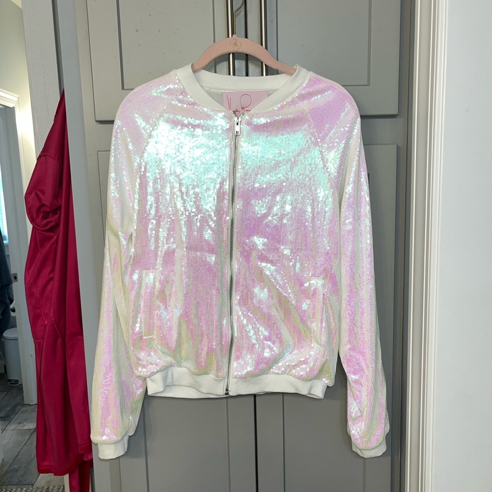 Hailey Page sequenced “Bride” jacket